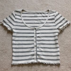 Striped Gray Women's Top